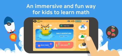 Todo Math - Navigate the intuitive main screen, featuring prominent options like 'Daily Adventure' for structured play and 'AI Practice' for personalized learning.