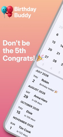 Birthday Buddy: Tracker Screenshot 1 of 5