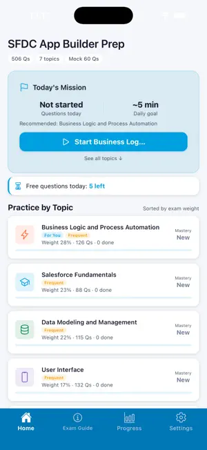 SFDC Platform App Builder Prep screenshot 1