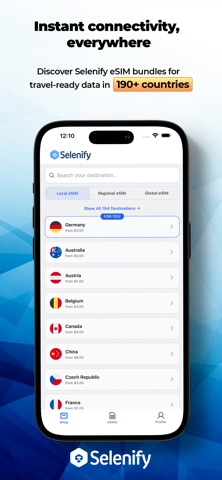 Selenify eSIM: Travel Data screenshot