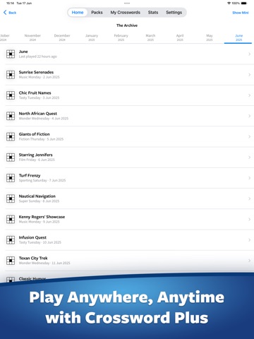 Crossword+ iPad screenshot