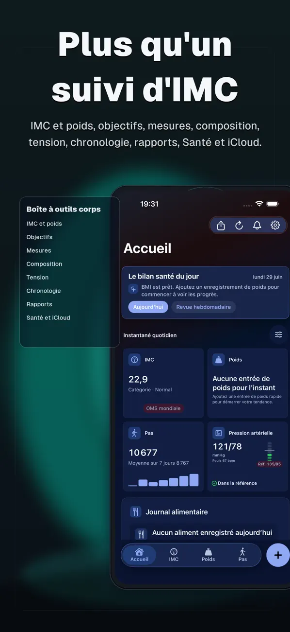 Screenshot #3 pour BMIApp+ Coach corporel