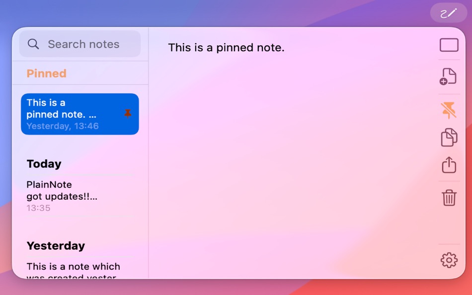 #1. PlainNote (macOS) Podle: Peter Pfeifhofer