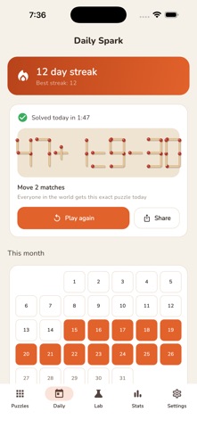 Sparkora: Matchstick Puzzle iPhone screenshot