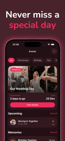 Love Counter & Tracker - Amora iPhone screenshot