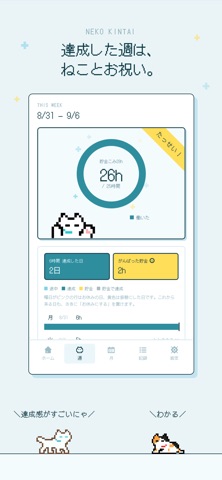 ねこ勤怠 作業記録をつけるにゃー のスクリーンショット