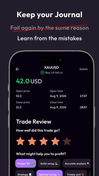 Trading Journal – Plancana AI Screenshot