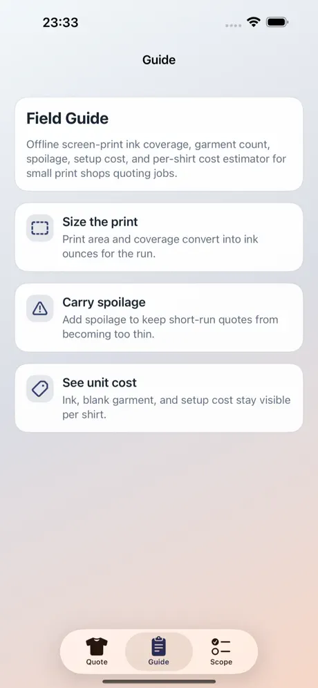 Screen Ink Cost screenshot 4