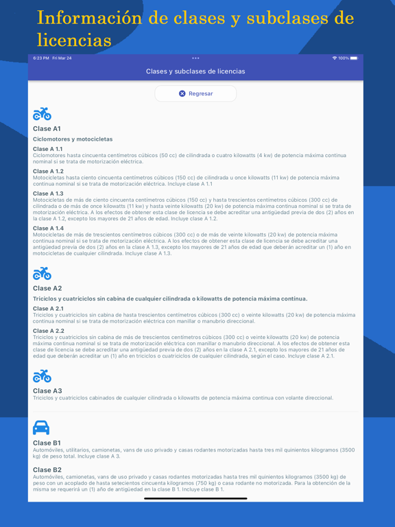 Examen de manejo iPad screenshot 5 - Education app
