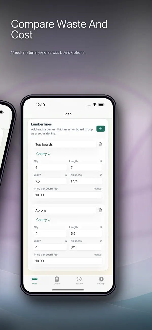 Screenshot #2 pour BoardFoot Yield Planner