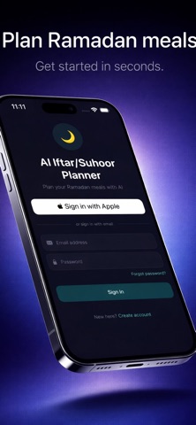 AI Iftar & Suhoor Planner iPhone screenshot