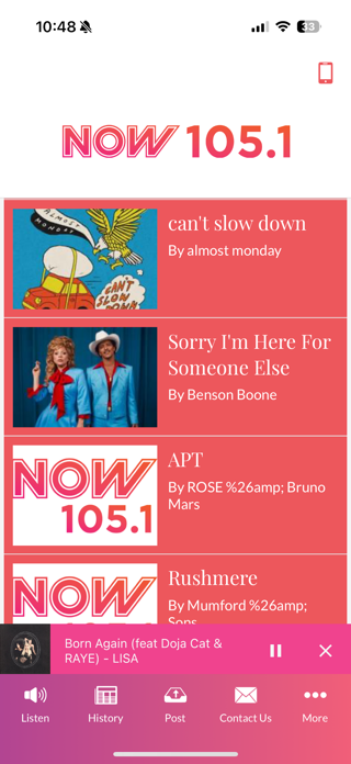 NOW 105.1 Screenshot 2 of 4