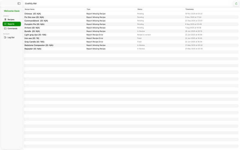 Craftify Recipe Manager screenshot