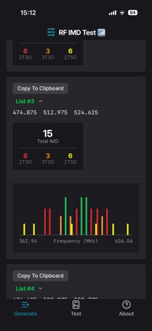 RF IMD Test screenshot