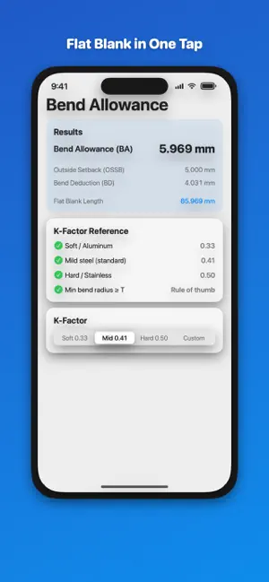 Bend Allowance Calculator screenshot 3