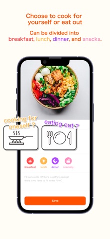 Food log app iPhone screenshot