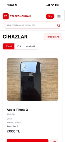 Telefoncudan iPhone screenshot