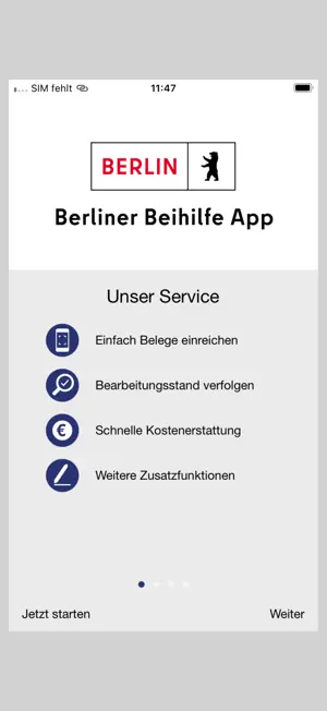 Berliner Beihilfe App screenshot 1