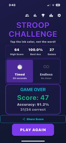 iStroopChallenge screenshot