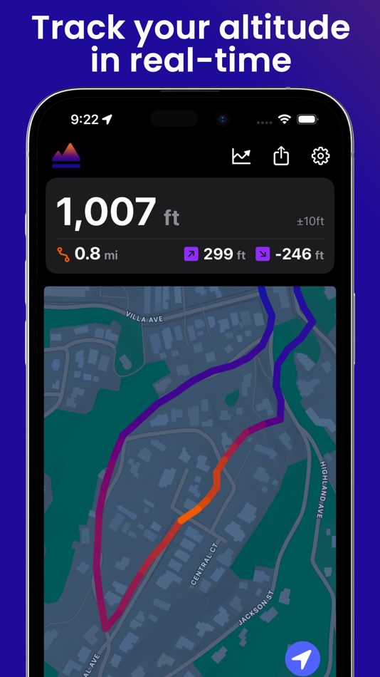 #1. Elevation Tracker - Altitude (iOS) Podle: Florian Delaunay