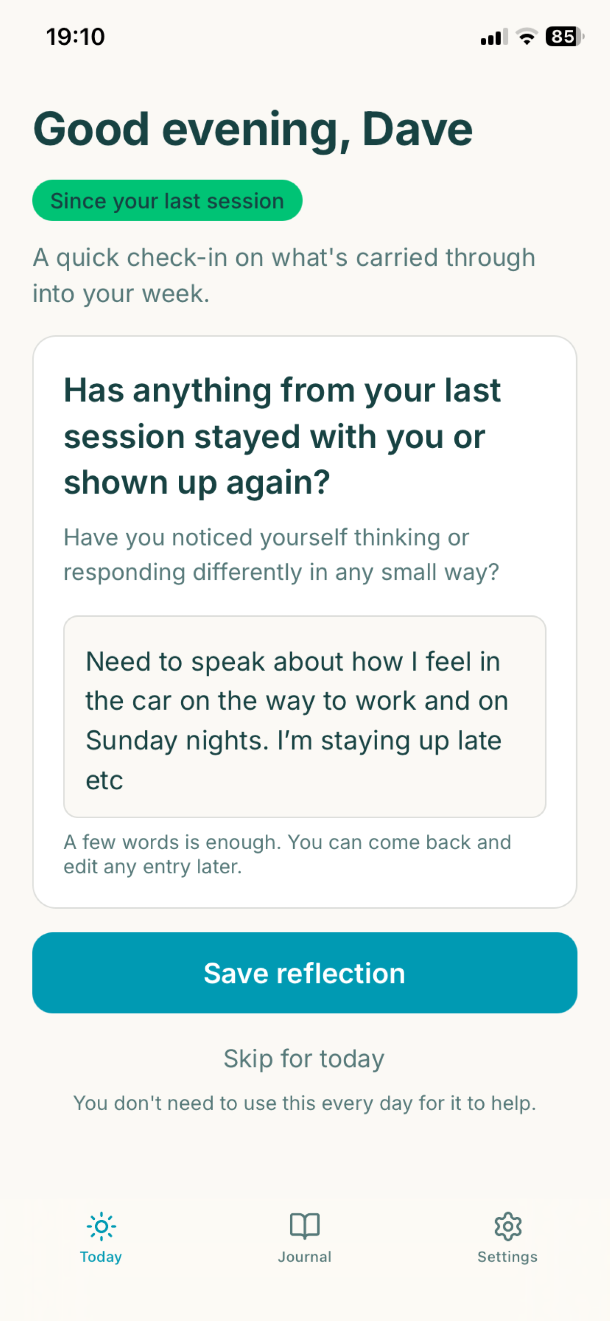 Therapy Tracker: Session Prep