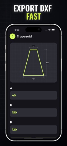 Parametric Cut DXF iPhone screenshot