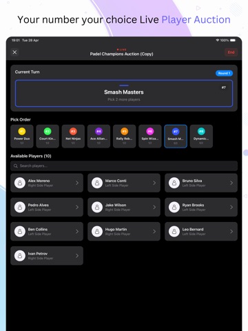 Auction League iPad screenshot