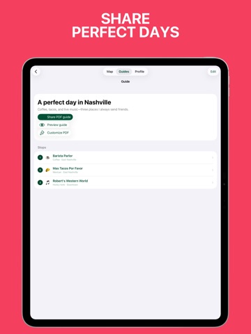 Rec List: Places & Guides iPad screenshot