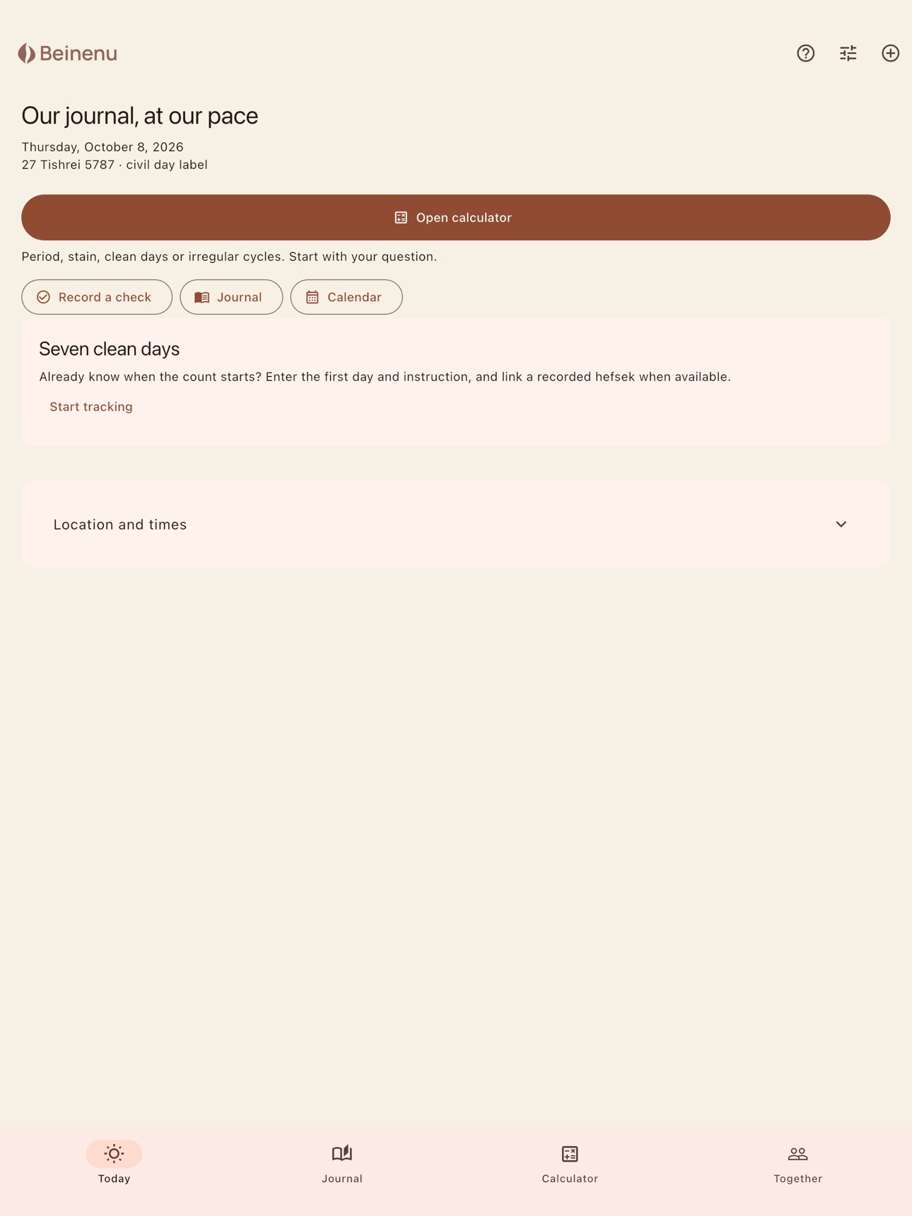 Screenshot 6 of Beinenu: Taharah Journal