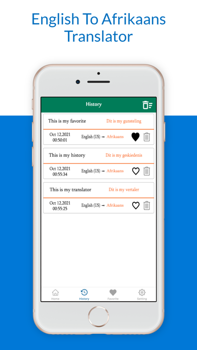 English Afrikaans Translater iPhone screenshot 4 - Education app