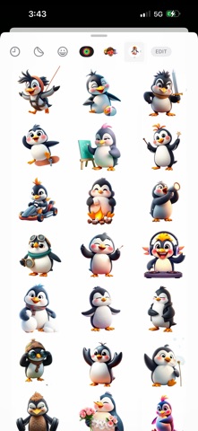 Ultra Cool Penguin Stickers iPhone screenshot