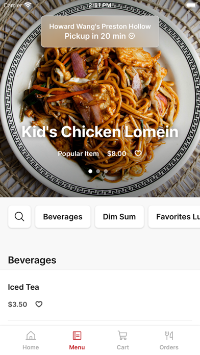 Howard Wang's Preston Hollow iPhone screenshot 2 - Food & Drink app