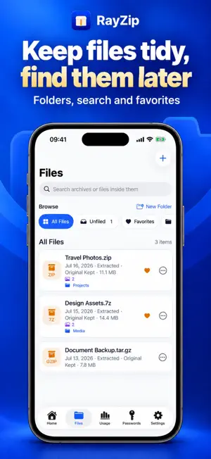 RayZip: Unzip ZIP RAR 7Z Files screenshot 2