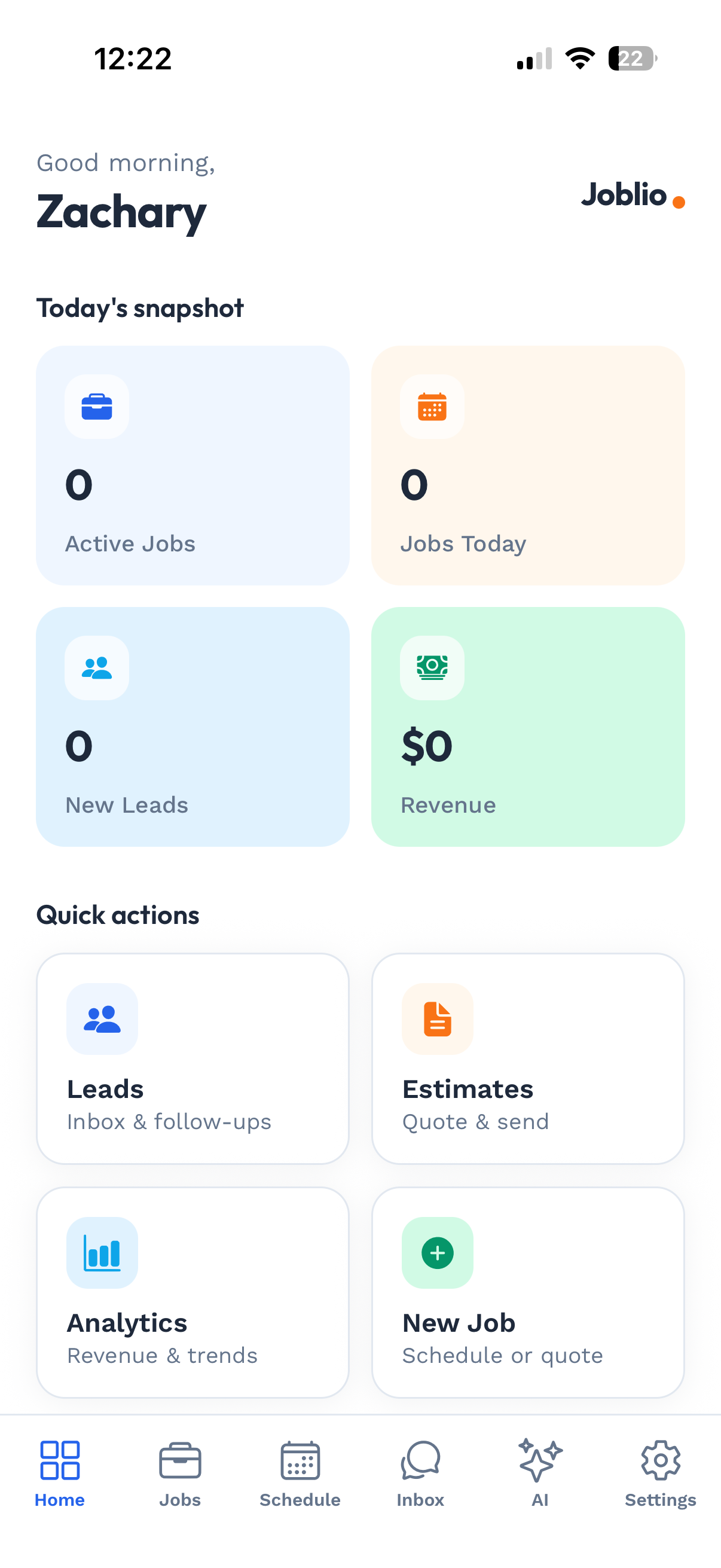 Joblio - Contractors Dashboard