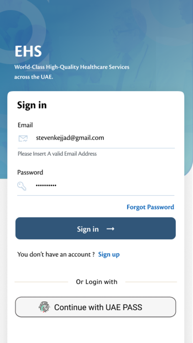 Emirates Health Services Screenshot