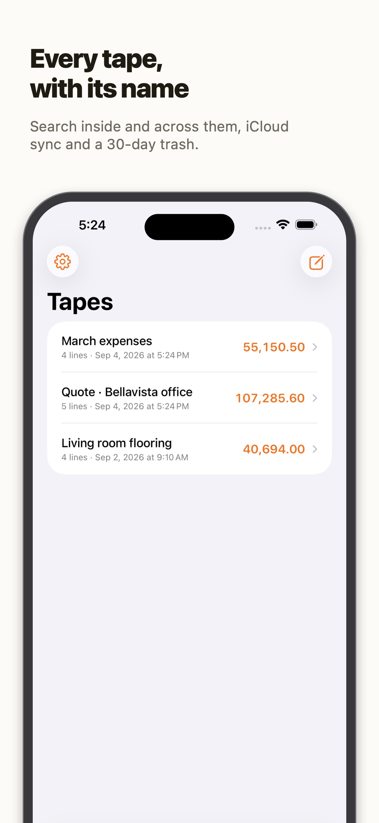 Screenshot 6 of Tape Calculator with Notes