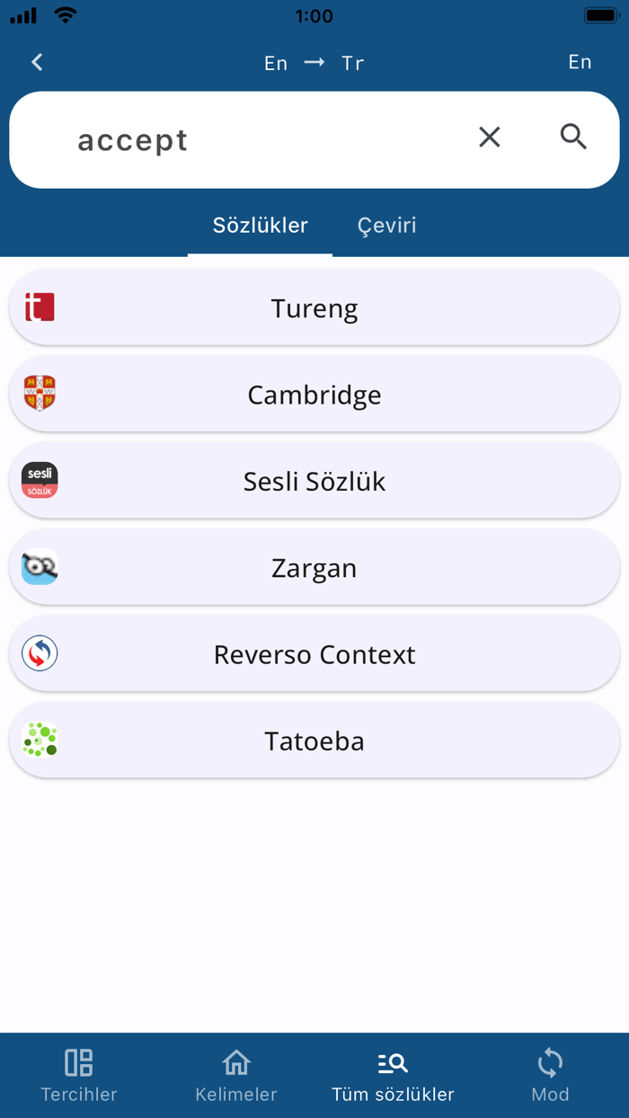 Turkish English Dictionary -