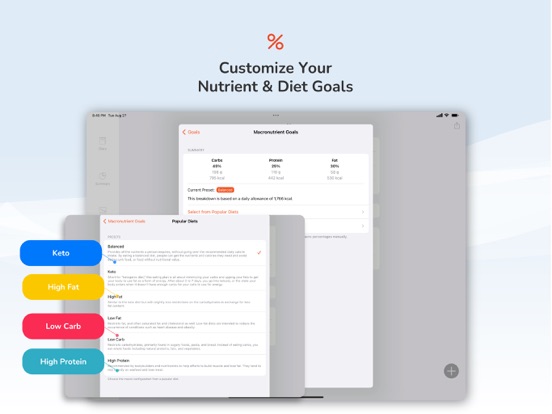 Calorieënteller Pro Tracker iPad app afbeelding 4