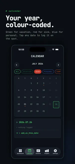 PTO Vacation Tracker : DAYOFF screenshot 4