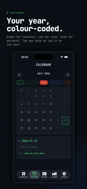 PTO Vacation Tracker : DAYOFF screenshot 4 of 10