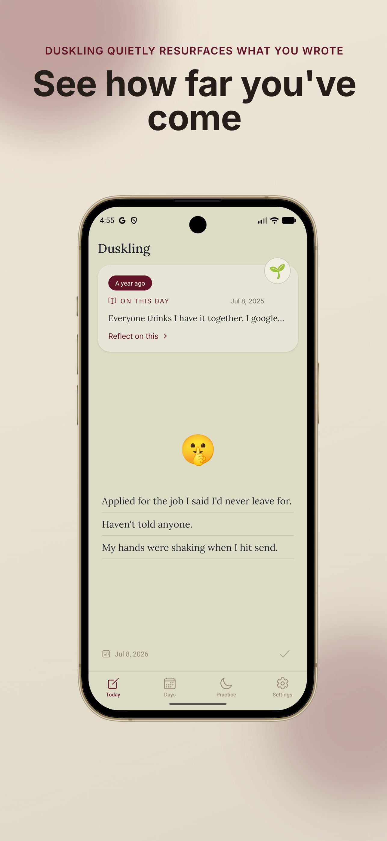 Screenshot 2 of Duskling: Three-Line Journal