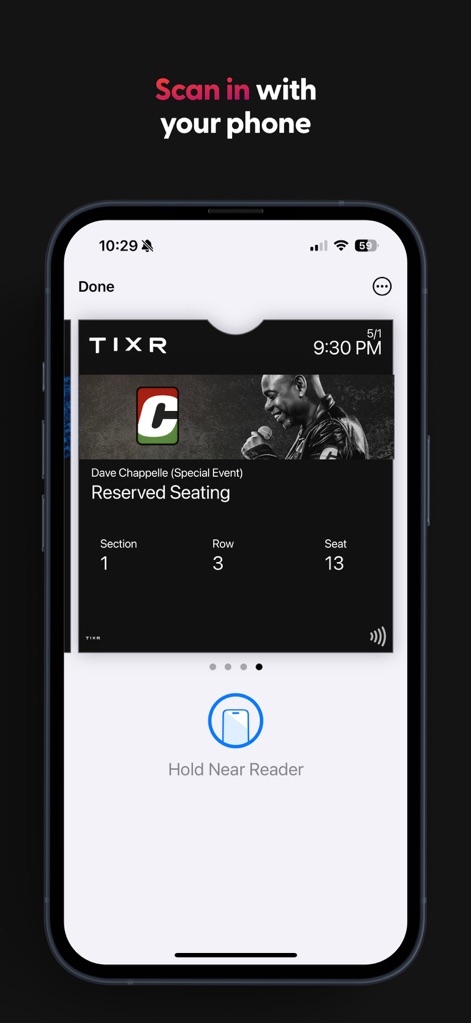 Tixr - Event Tickets - This tool provides convenient access to events through 'Digital Tickets with QR Codes' and facilitates rapid entry with clear 'NFC-enabled scanning instructions'.