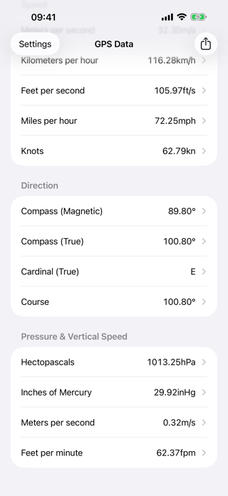 GPS Data – Coordinates & Speed Screenshot 3 of 3