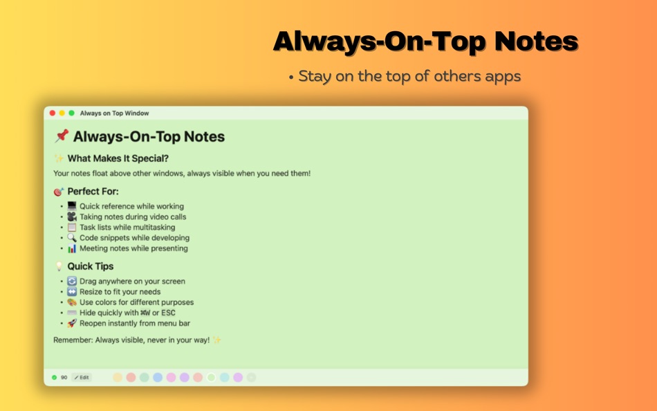 #3. Quick Sticky Notes (macOS) 来自: Prakash Joshi