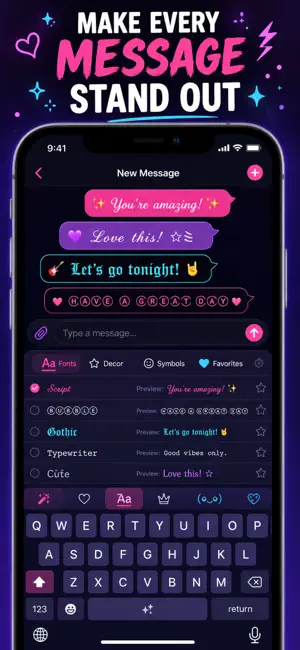 Fonts Keyboard - Cool Text screenshot 1