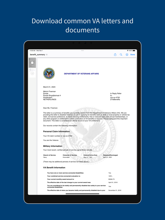 VA: Health and Benefits iPad screenshot 5 - Medical app