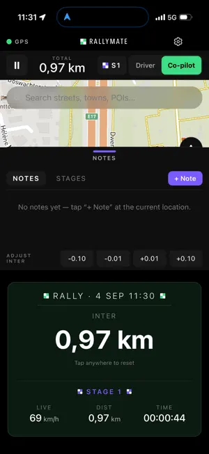 RallyMate: Rally Tripmeter screenshot 1