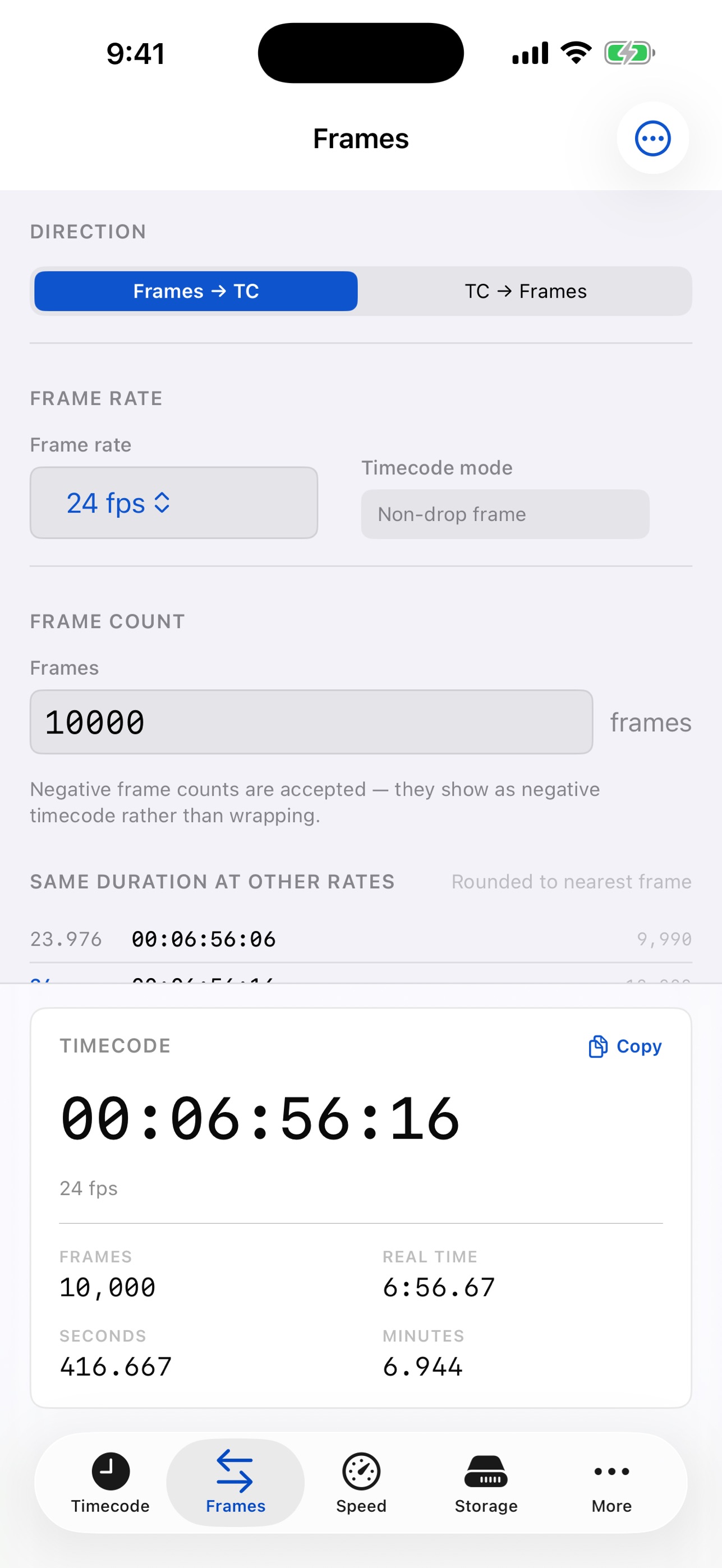 Screenshot 6 of FrameMath: Timecode Tools