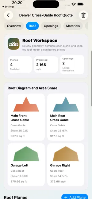 Roof Layout: Takeoff screenshot 3