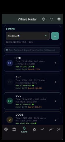WhaleRadar screenshot